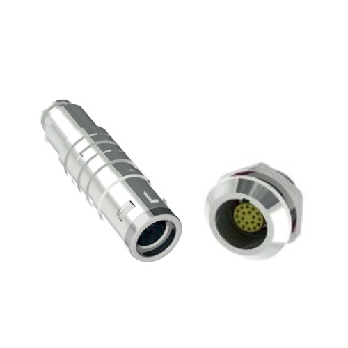 Push-Pull Circular Connectors K Metal series(Waterproof) – 0K size, Fixed socket, 6pin, Brass, Female solder contact