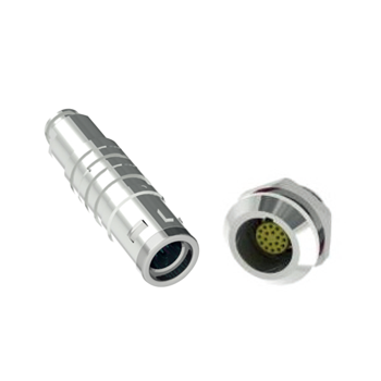 Push-Pull Circular Connectors K Metal series(Waterproof) – 0K size, Straight plug, 6pin, Brass, Male solder contact