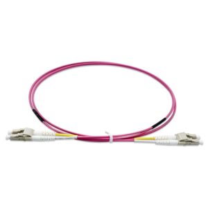 LC to LC Multimode OM4 Duplex 50/125 OFNR Fiber Optic Patch Cable – 2M