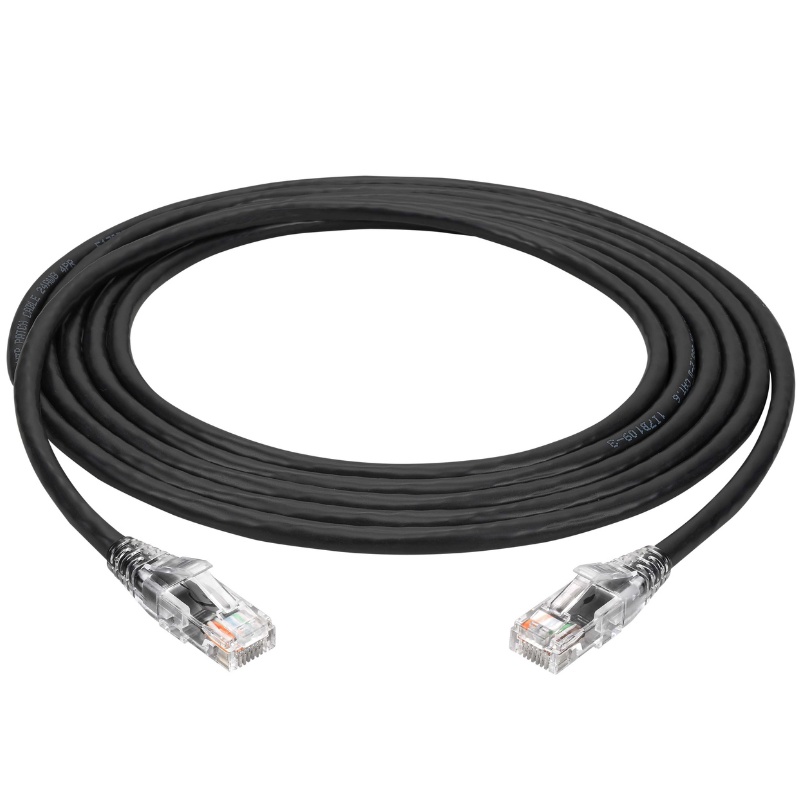Cat6 U/UTP PVC CM Ethernet Patch Cable 24AWG – 1FT, Black